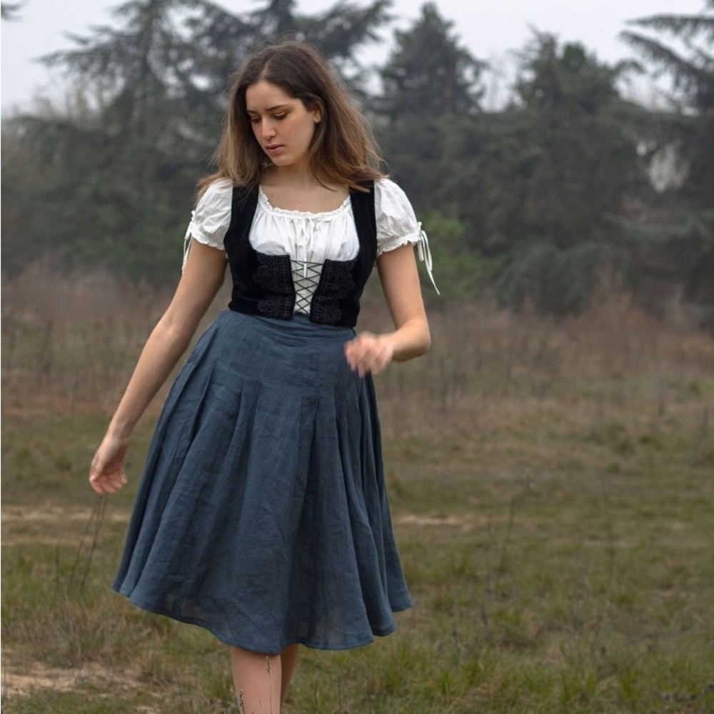 NWT Voriagh Daria Velvet Corset Bustier Black S